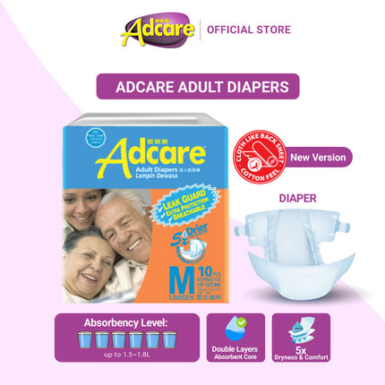 Adcare Adult Disposable Pants Lampin Dewasa Adult Diaper - Size M/L/XL (3 Pack)