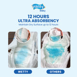 Wetty Baby Soft Airthru Baby Diapers Pants M50/L44/XL38/XXL32 (1 bag) Ultra light , 12H Dryness