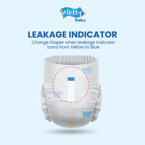 Wetty Baby Soft Airthru Baby Diapers Pants M50/L44/XL38/XXL32 (1 bag) Ultra light , 12H Dryness