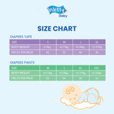 Wetty Baby Soft Airthru Baby Diapers Pants M50/L44/XL38/XXL32 (1 bag) Ultra light , 12H Dryness