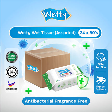 Wetty Wet Tissue Nice Fragrance Tisu Basah Baby Wipes (24 x 80's/Carton)