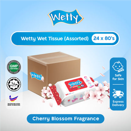 Wetty Wet Tissue Nice Fragrance Tisu Basah Baby Wipes (24 x 80's/Carton)