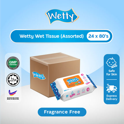 Wetty Wet Tissue Nice Fragrance Tisu Basah Baby Wipes (24 x 80's/Carton)