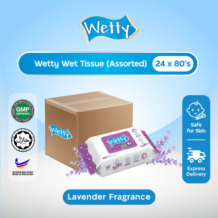 Wetty Wet Tissue Nice Fragrance Tisu Basah Baby Wipes (24 x 80's/Carton)