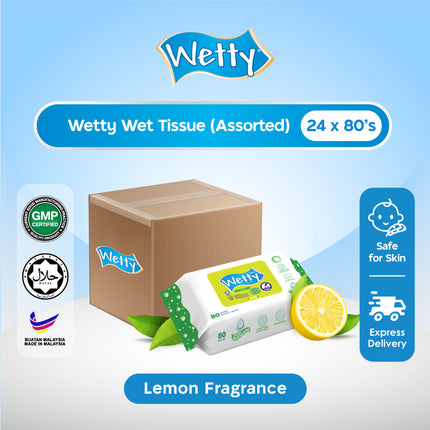 Wetty Wet Tissue Nice Fragrance Tisu Basah Baby Wipes (24 x 80's/Carton)