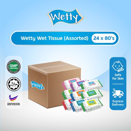 Wetty Wet Tissue Nice Fragrance Tisu Basah Baby Wipes (24 x 80's/Carton)