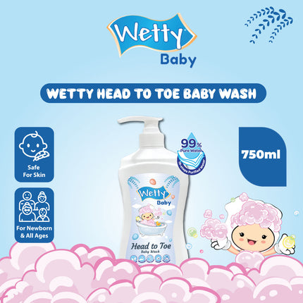 Wetty Baby Head To Toe Baby Wash (750ml)
