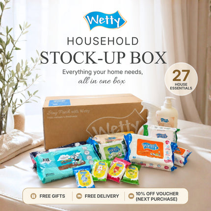 Wetty Household Essentials Box | Household Cleaning Products | Wet Wipes Bundle | Home Essentials Malaysia