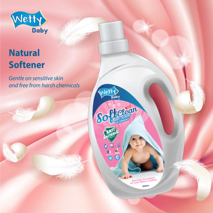 Baby Detergent Antibacterial With Softener Liquid Detergent Laundry Detergent Pencuci Baju Baby (2Bttl x 2.0L)