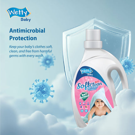 Baby Detergent Antibacterial With Softener Liquid Detergent Laundry Detergent Pencuci Baju Baby (2Bttl x 2.0L)