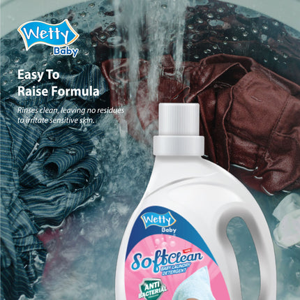 Baby Detergent Antibacterial With Softener Liquid Detergent Laundry Detergent Pencuci Baju Baby (2Bttl x 2.0L)