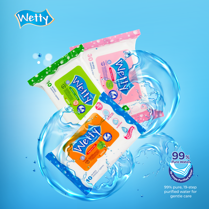 Wetty Wet Tissue Thick Wipes Tisu Basah Tebal Tisu Basah Baby Wipes (144 x 10's)
