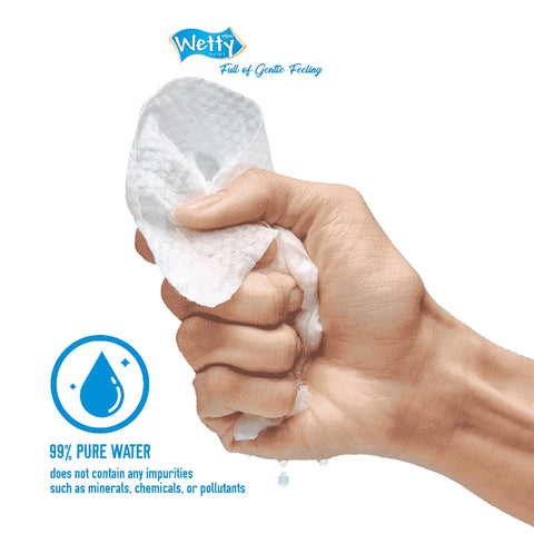 [Promo] Wetty Extra Thick Fragrance-Free Wet Tissue - Rose/Lavender (30's) [Buy 2 Free 4]