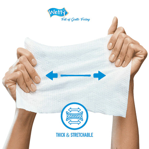 [Promo] Wetty Extra Thick Fragrance-Free Wet Tissue - Rose/Lavender (30's) [Buy 2 Free 4]