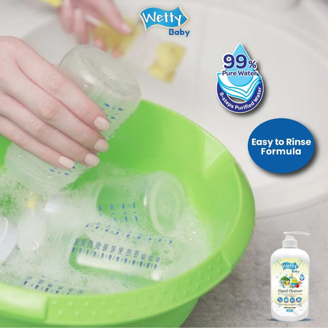 [COMBO] Wetty Baby Triple Pro Vitamin Baby Lotion (90ml) + Head To Toe Baby Wash (750ml) + Liquid Cleanser (750ml)