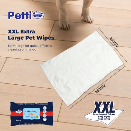 Petti Pet Wipes XXL 20s [BUY 2 GET 1 FREE]