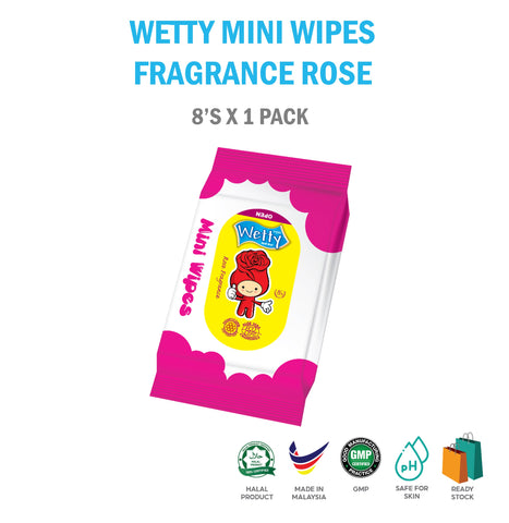 Rose Fragrance Mini Wet Wipes (8's)